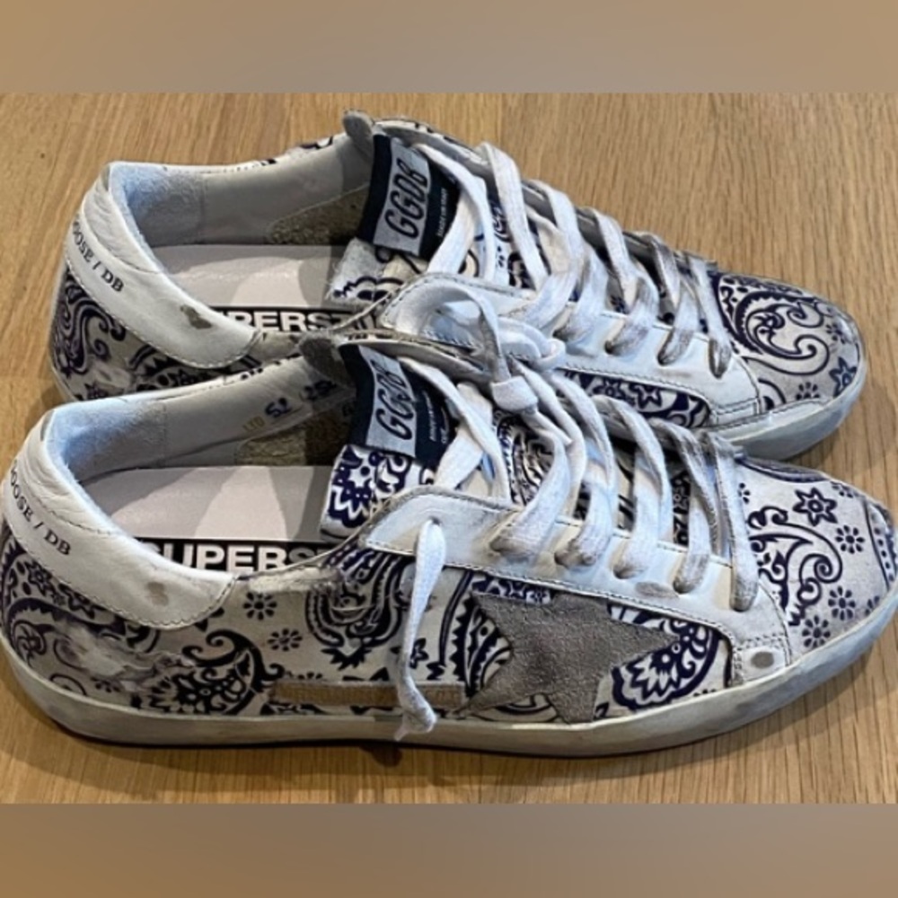 Golden Goose Sneakers - navy blue paisley size 37
